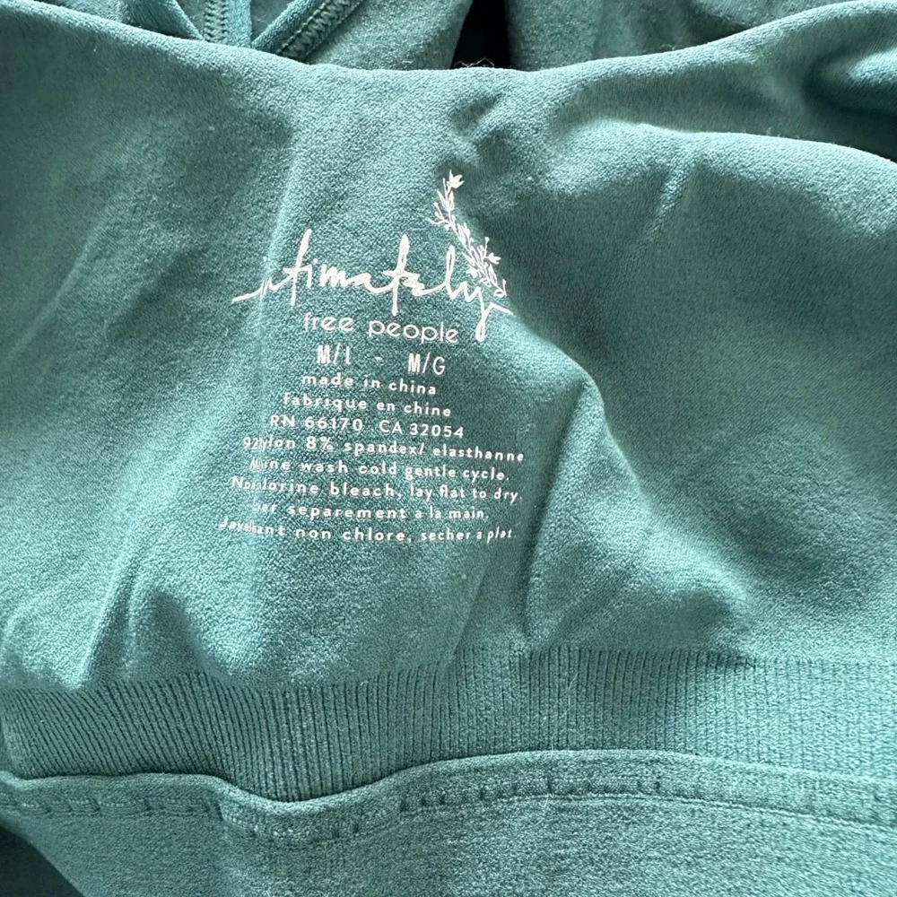 Free People Intimately Bodysuit Forest Pool Pine Green V-Neck Seamless M/L NEW - Picture 5 of 8